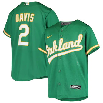 youth nike khris davis green oakland athletics alternate re